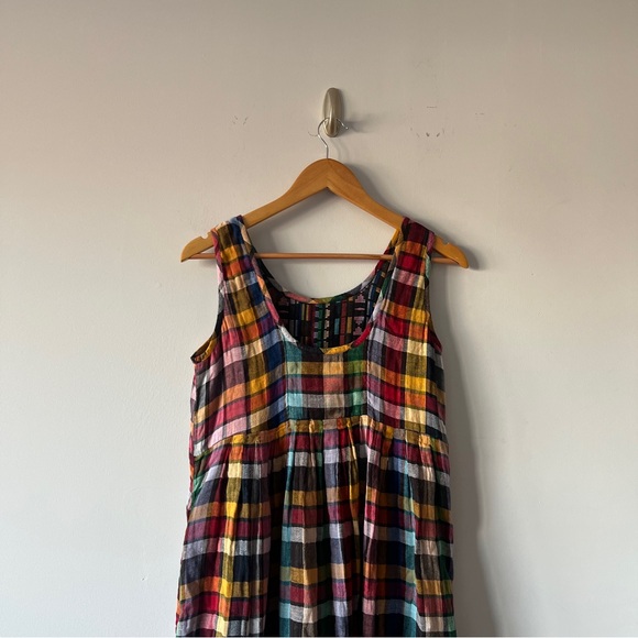 Ace & Jig 100% Cotton Plaid Midi Dress Sleeveless Size Small - Picture 8 of 9